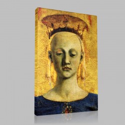 Piero della Francesca-Polyptyque de la Miséricorde, Détail Visage de la Vierge de la Miséricorde Stampa su Tela