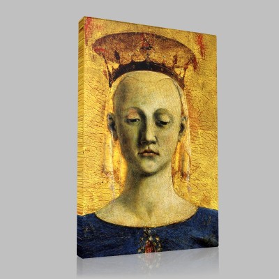 Piero della Francesca-Polyptyque de la Miséricorde, Détail Visage de la Vierge de la Miséricorde Stampa su Tela