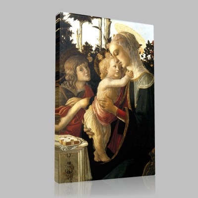 Sandro Botticelli-Vierge à l'Enfant et le petit saint Jean Stampa su Tela
