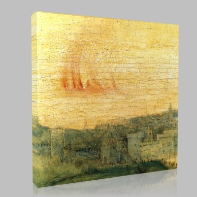 Bruegel-The Suicide of Saül, Detail Castle and Sky Canvas