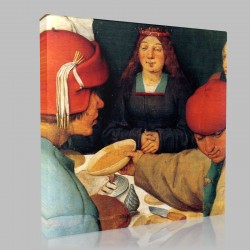 Bruegel-The Wedding banquet, Detail the bride Stampa su Tela