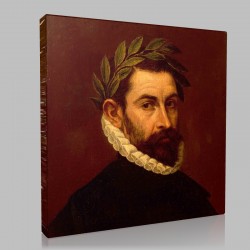 Greco-Portrait of the Poet Alonso Ercilla y Zuniga Stampa su Tela