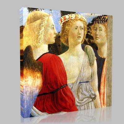 Piero della Francesca-Le Baptême du Christn,Détail Stampa su Tela