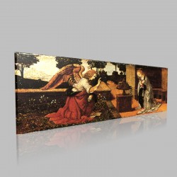 Leonardo DaVinci-L'Annonciation,Panaroma Stampa su Tela