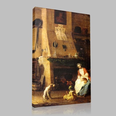 Jean-Baptiste Siméon Chardin-La Cuisine bourgeoise, Détail droit Canvas