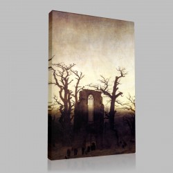 Caspar David Friedrich--Abbaye dans un bois de chênes, détail Stampa su Tela