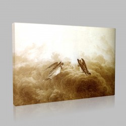 Caspar David Friedrich-Anges en adoration Stampa su Tela