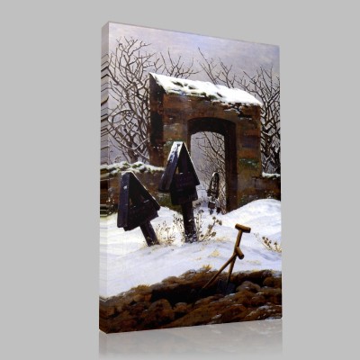 Caspar David Friedrich-Cimetière sous la neige Canvas
