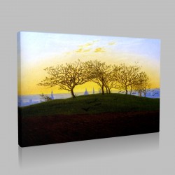 Caspar David Friedrich-Collines et champs près de Dresde Stampa su Tela