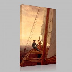 Caspar David Friedrich-En Bateau Stampa su Tela