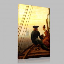 Caspar David Friedrich-En Bateau, Détail Stampa su Tela