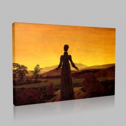 Caspar David Friedrich-Femme dans le soleil du matin Stampa su Tela