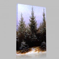 Caspar David Friedrich-Forêt de Sapins Stampa su Tela