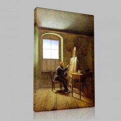 Caspar David Friedrich-Georg Friedrich Kersting Stampa su Tela