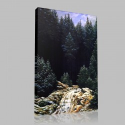 Caspar David Friedrich-La Première neige Stampa su Tela