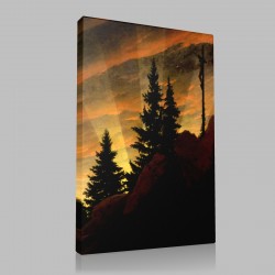 Caspar David Friedrich-Le Retable de Tetschen, détail Stampa su Tela