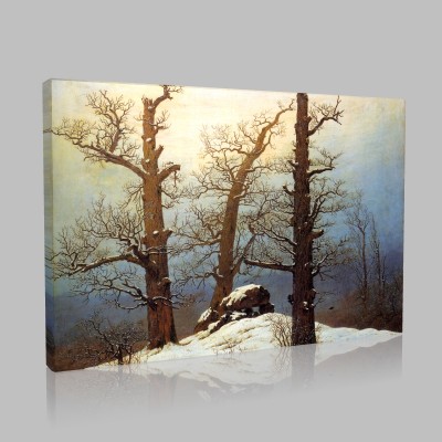 Caspar David Friedrich-Tombeau Hunnique sous la neige Canvas