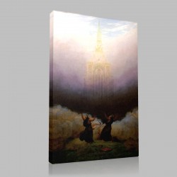 Caspar David Friedrich-Vision de l'Eglise chrétienne Stampa su Tela