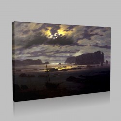 Caspar David Friedrich-la Mer du Nord au clair de lune Stampa su Tela