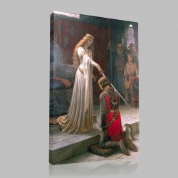 Edmund Blair-Leighton-The Accolade Stampa su Tela
