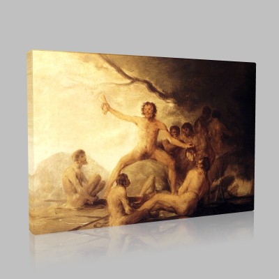 Goya-Cannibales contemplant leurs victimes Canvas