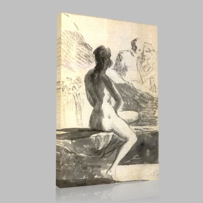 Goya-Jeune Femme se lavant à la fontaine Canvas