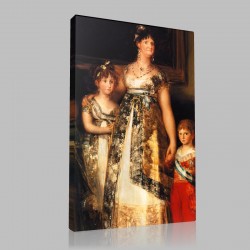 Goya-La Famille de Charles IV, détail la Reine Stampa su Tela