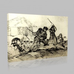 Goya-Populace  28 des Désastres de la guerre Stampa su Tela