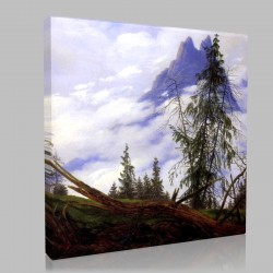 Caspar David Friedrich-Femme à la Fenêtre Stampa su Tela