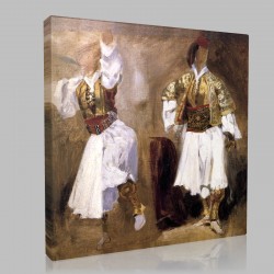 Eugène Delacroix-Etude de Souliotes Stampa su Tela