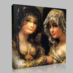 Goya-Majas au balcon, détail Stampa su Tela