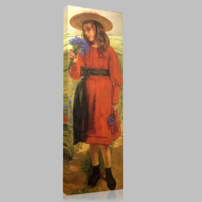 Léon Frédéric-Petite fille en robe rouge Canvas Léon Frédéric-Petite fille en robe rouge Canvas