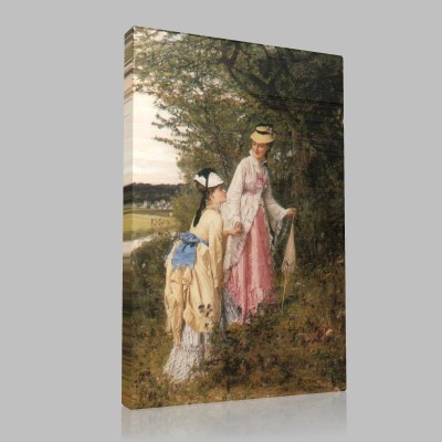 Gustave Moreau-Two women in landscape Canvas Gustave Moreau-Two women in landscape Canvas