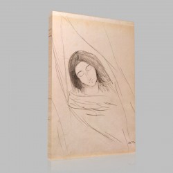 Odilon Redon-Head of a Young Girl Stampa su Tela