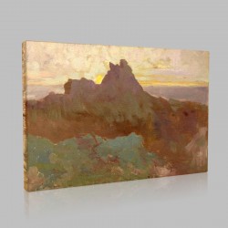 Odilon Redon-Rocky Peak Stampa su Tela