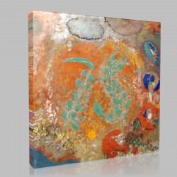 Odilon Redon-Flowers Without a Vase Stampa su Tela