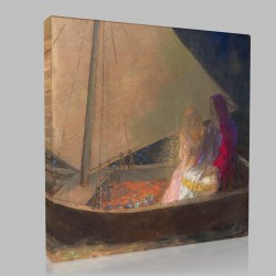 Odilon Redon-The Barque Stampa su Tela