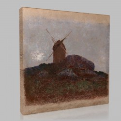 Odilon Redon-The Windmill Stampa su Tela