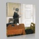 Vilhelm Hammershoi-Woman Reading Canvas
