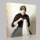 Vilhelm Hammershoi-Young Girl Sewing Stampa su Tela