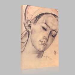 Kuzma Sergeevich Petrov Vodkin-Female Head Stampa su Tela