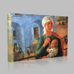 Kuzma Sergeevich Petrov Vodkin-Petrograd Madonna Stampa su Tela