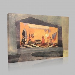 Kuzma Sergeevich Petrov Vodkin-Scene from Theatre Figaro Stampa su Tela