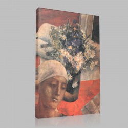 Kuzma Sergeevich Petrov Vodkin-Still-life with a female head Stampa su Tela