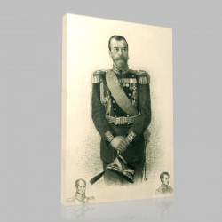 Rundaltsov-Portrait of Emperor Nicholas II with Remarque Stampa su Tela