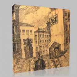 Kuzma Sergeevich Petrov Vodkin-View from the Room Stampa su Tela