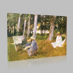 John Singer Sargent-Claude Monet Painting by the Edge of a Wood Stampa su Tela