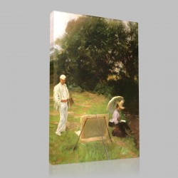 John Singer Sargent-Dennis Miller Bunker Painting at Calcot Stampa su Tela